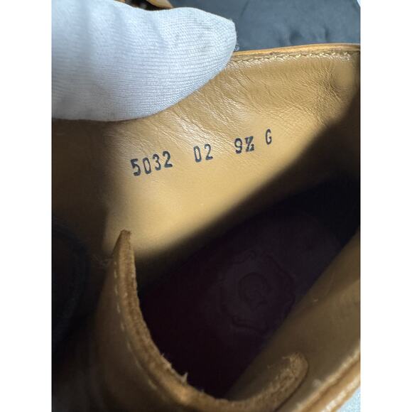 Grenson Brogue Boots Mens Size 9.5 G Tan Leather Wingtip England Dress Shoes - Picture 11 of 12